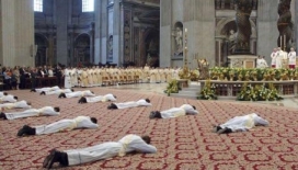 Priests Prostrate to Pope